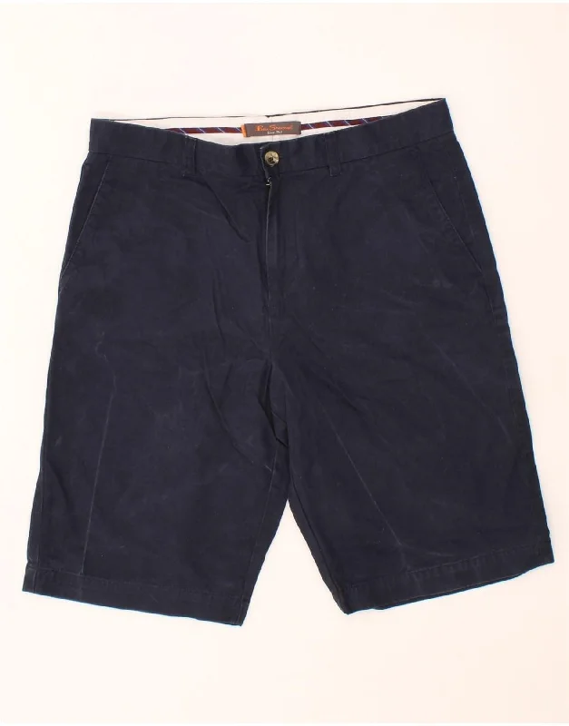 BEN SHERMAN Mens Chino Shorts W34  Large Navy Blue Cotton