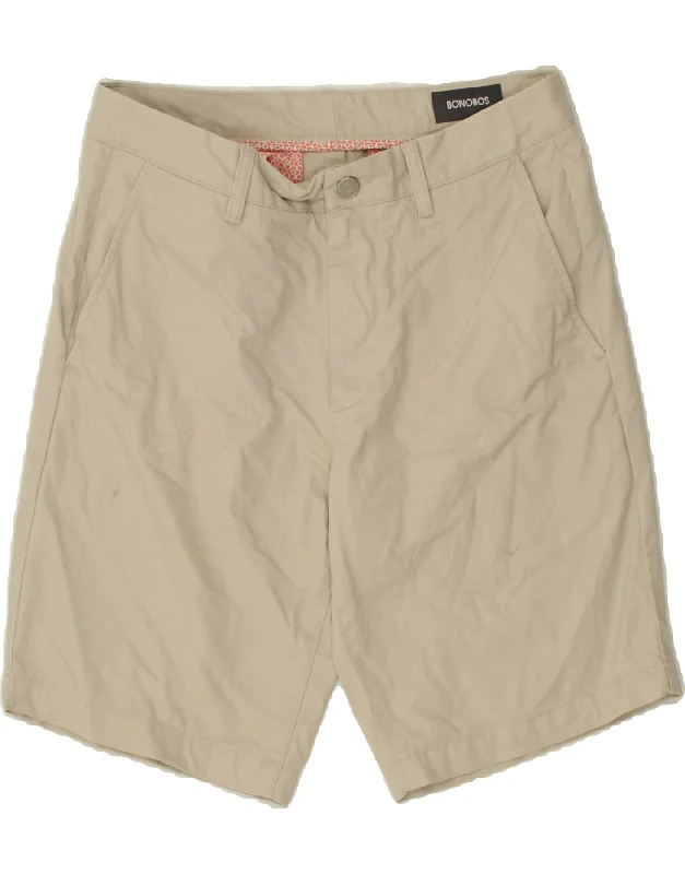 BONOBOS Mens Chino Shorts W31 Medium Beige Cotton