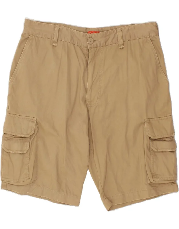 BRUGI Mens Cargo Shorts IT 54 2XL W40  Brown Cotton