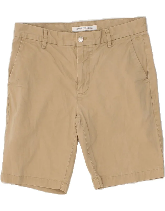 CALVIN KLEIN Mens Chino Shorts W30 Medium Beige Cotton