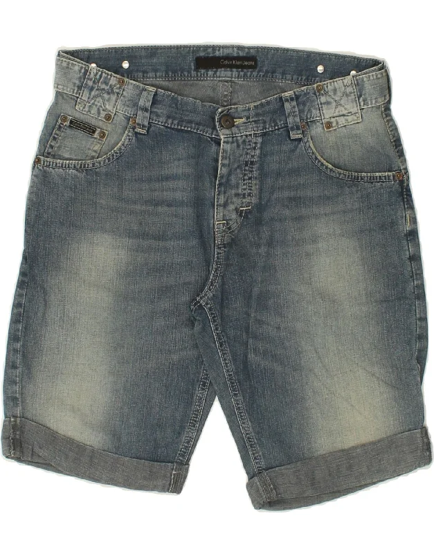 CALVIN KLEIN Mens Denim Shorts W30 Medium  Blue Cotton