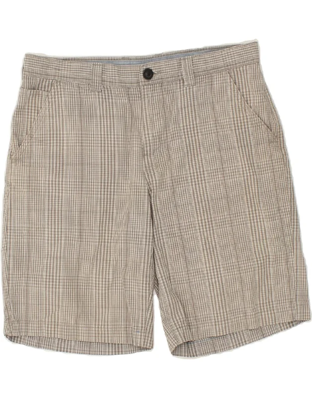 COLUMBIA Mens Omni-Shade Chino Shorts W34 Large Grey Check Cotton