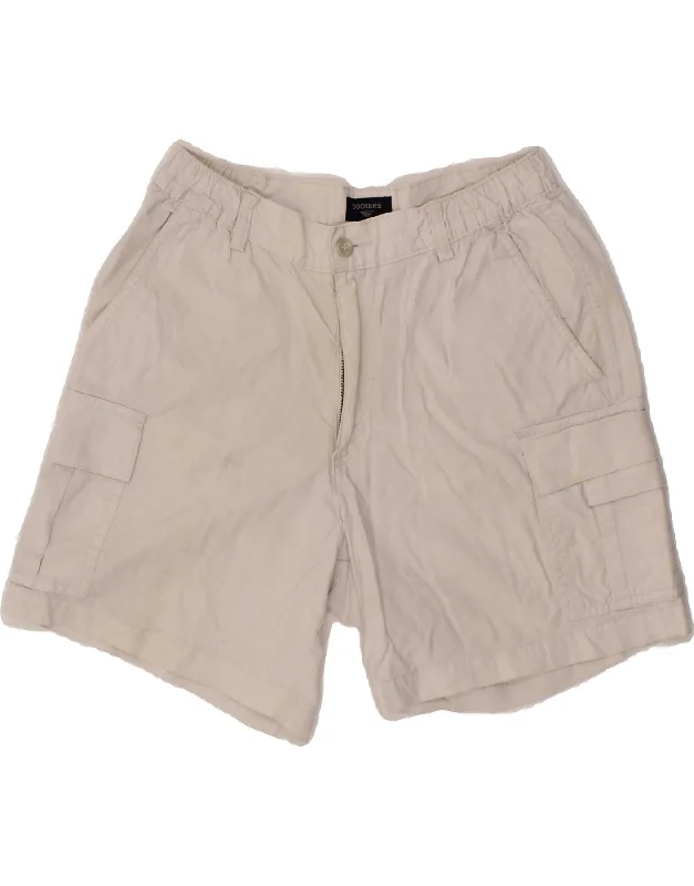 DOCKERS Mens Cargo Shorts  W31 Medium Off White Cotton