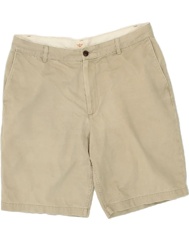 DOCKERS Mens Chino Shorts W36 Large  Beige Cotton