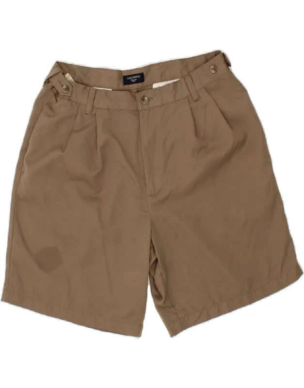 DOCKERS Mens Pegged Chino Shorts W34 Large Brown Cotton