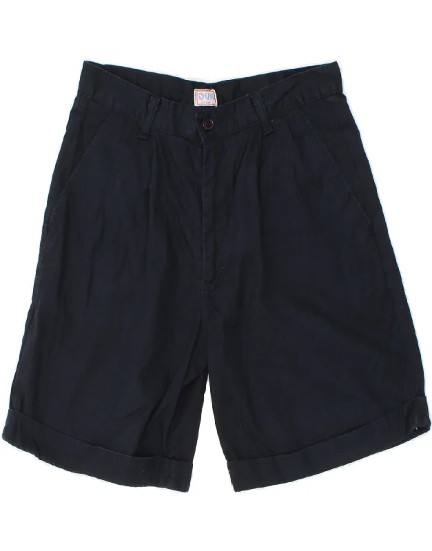 DUK Mens Pegged Chino Shorts IT 44 XS W27  Navy Blue Cotton