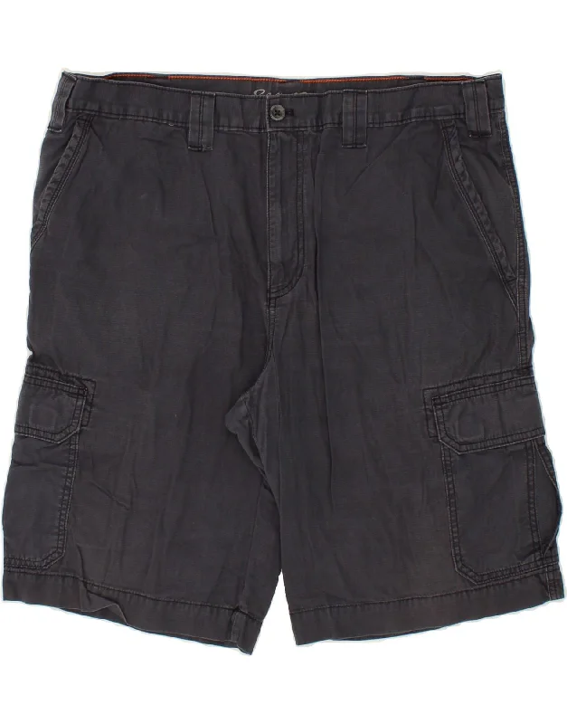 EDDIE BAUER Mens Cargo Shorts W40 2XL Black Cotton