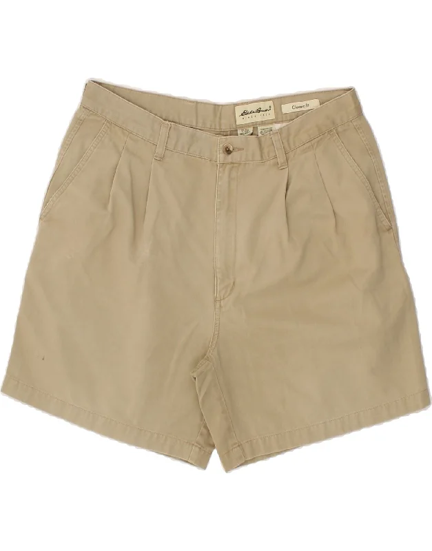 EDDIE BAUER Mens Classic Fit Chino Shorts W35 Large Beige Cotton