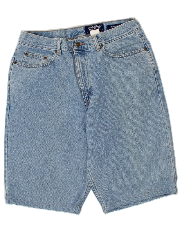 EDDIE BAUER Mens Relaxed Fit Denim Shorts W35 Large Blue Cotton