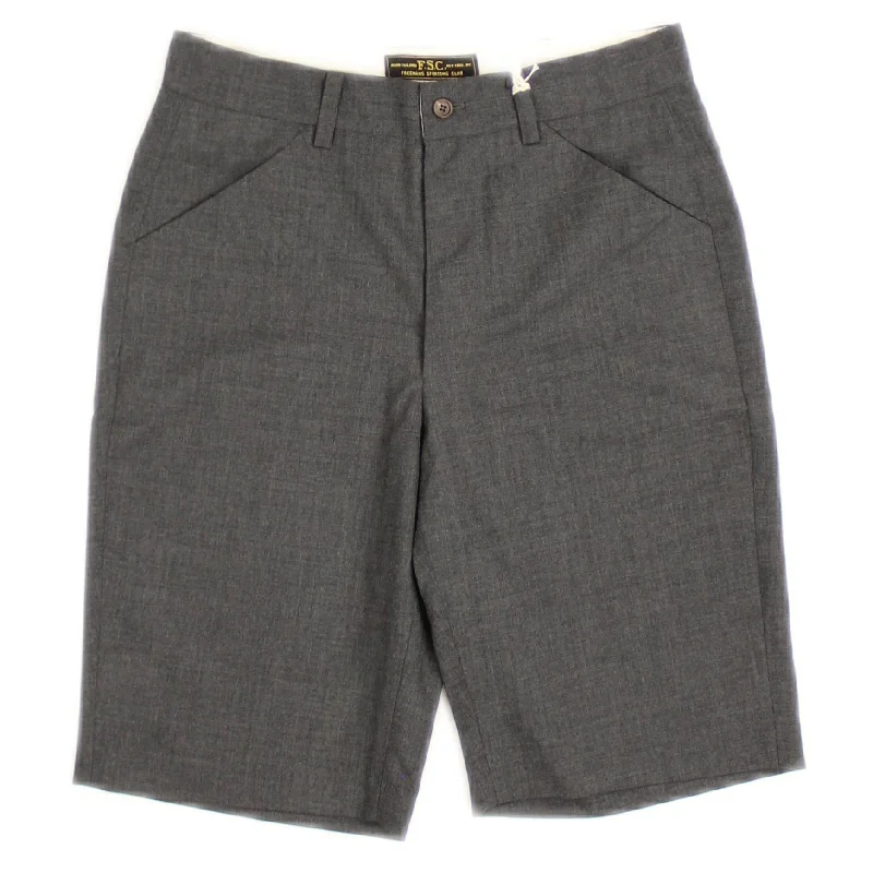 Grey Stripe Wool Shorts