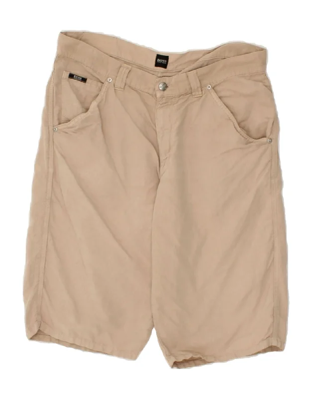 HUGO BOSS Mens Chino Shorts W34 Large Beige Cotton