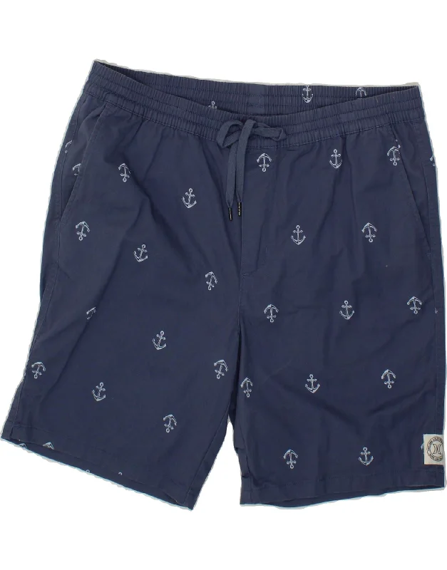 HURLEY Mens Abstract Pattern Chino Shorts XL W38  Navy Blue Cotton