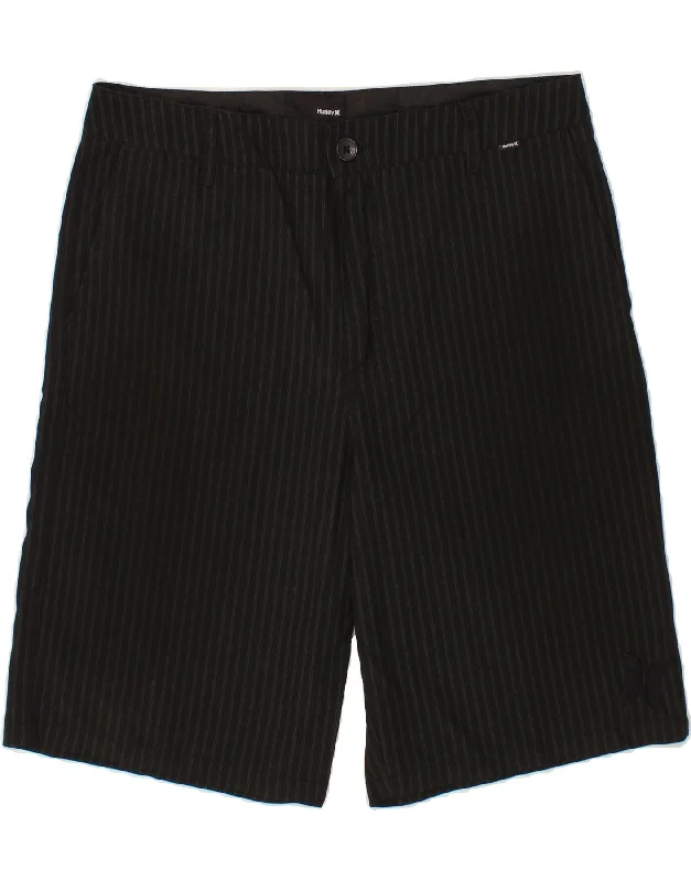 HURLEY Mens Chino Shorts W36 Large  Black Striped Cotton