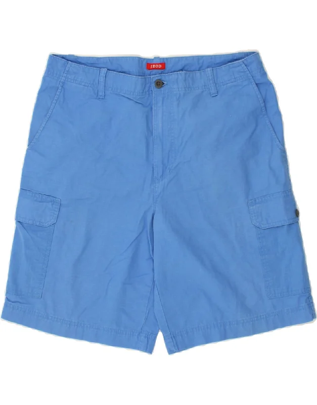 IZOD Mens Cargo Shorts W36 Large Blue Cotton