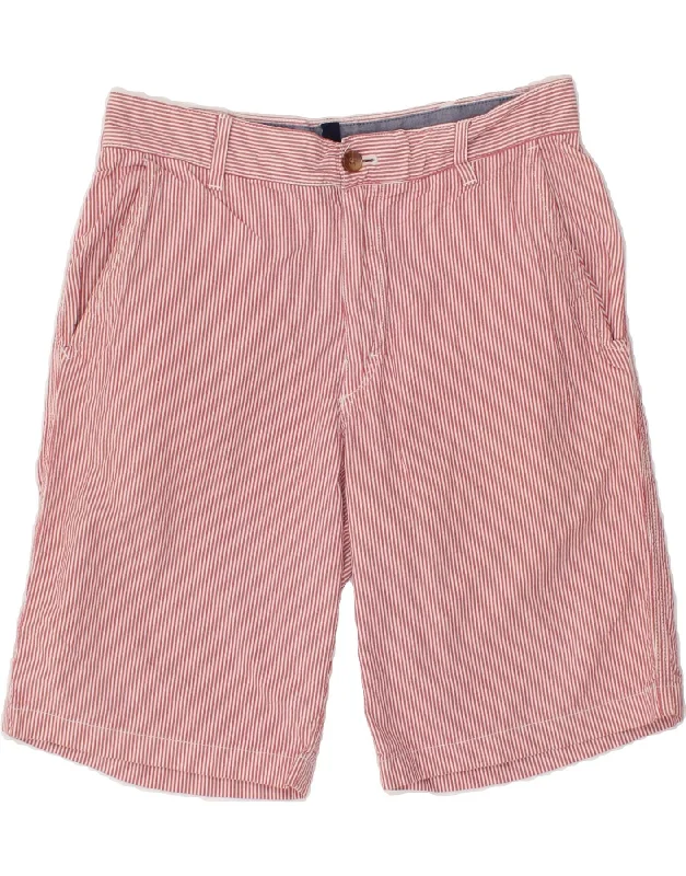 IZOD Mens Chino Shorts W32 Medium Pink Pinstripe Cotton