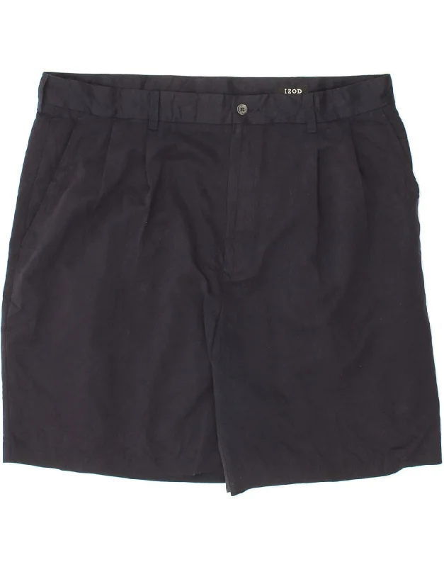 IZOD Mens Golf Chino Shorts W40 XL Navy Blue Polyester