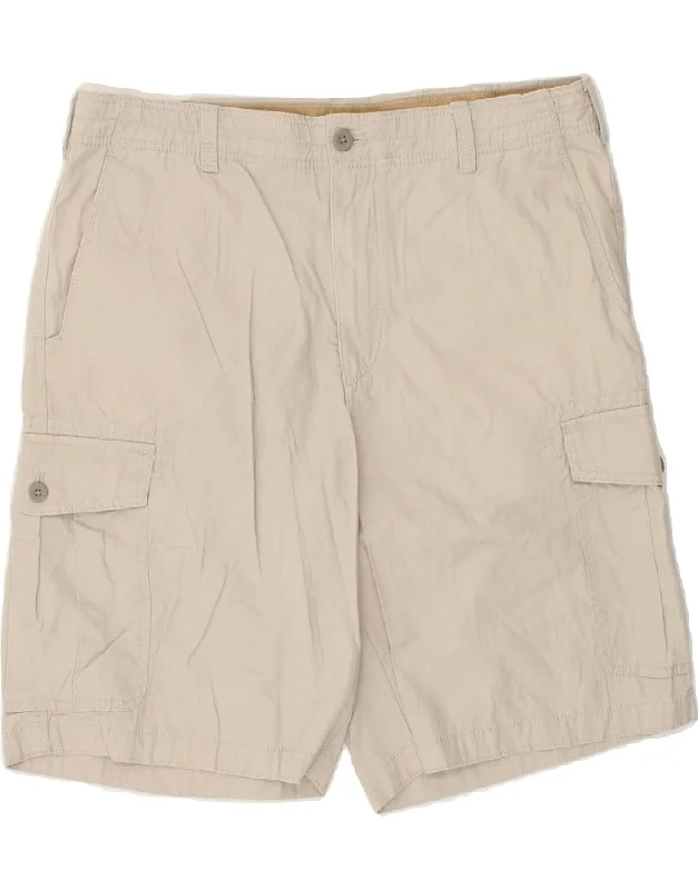 IZOD Mens Salt Water Cargo Shorts W36 Large  Beige Cotton