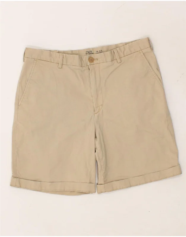 IZOD Mens Salt Water Chino Shorts W34 Large Beige Cotton