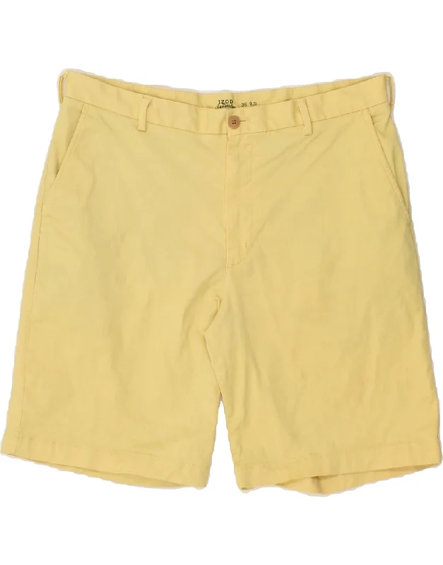 IZOD Mens Salt Water Chino Shorts W36 Large Yellow Cotton