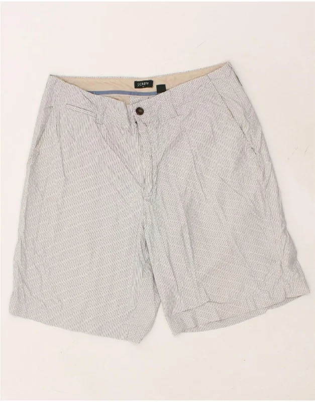 J. CREW Mens Chino Shorts W33 Large Grey Pinstripe Cotton