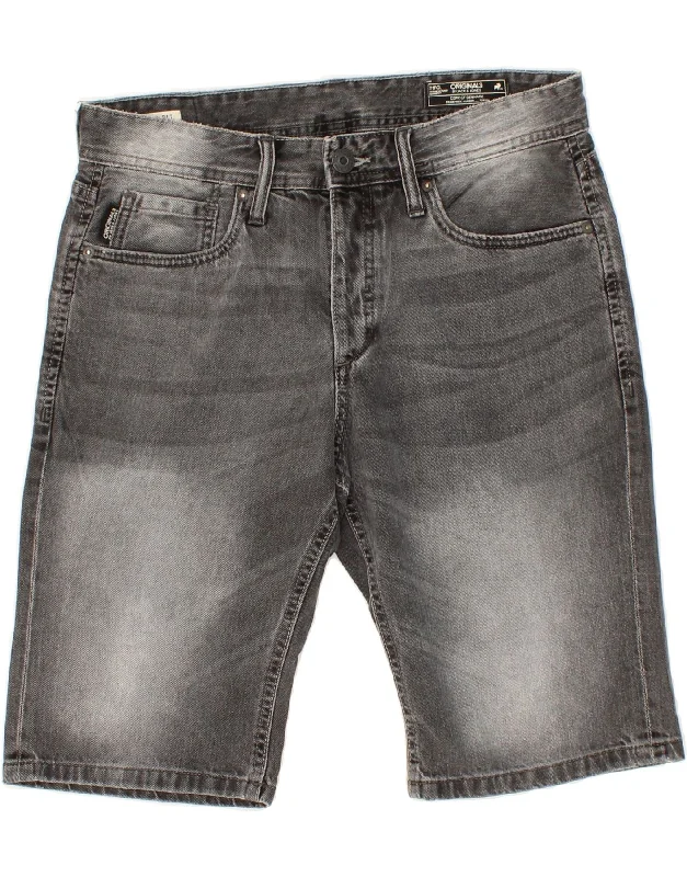 JACK & JONES Mens Denim Shorts Small W30  Grey Cotton