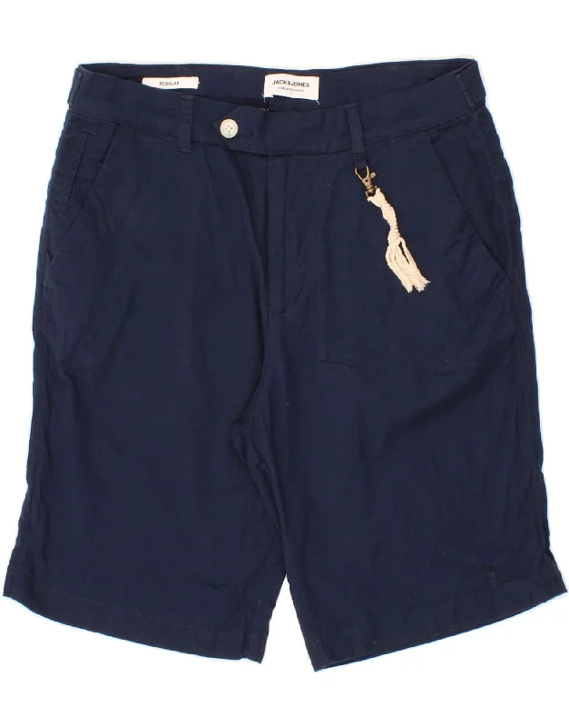 JACK & JONES Mens Regular Chino Shorts Small W30  Navy Blue Cotton