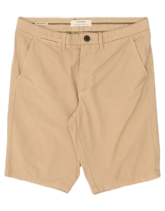 JACK & JONES Mens Regular Fit Chino Shorts Medium W32 Beige Cotton