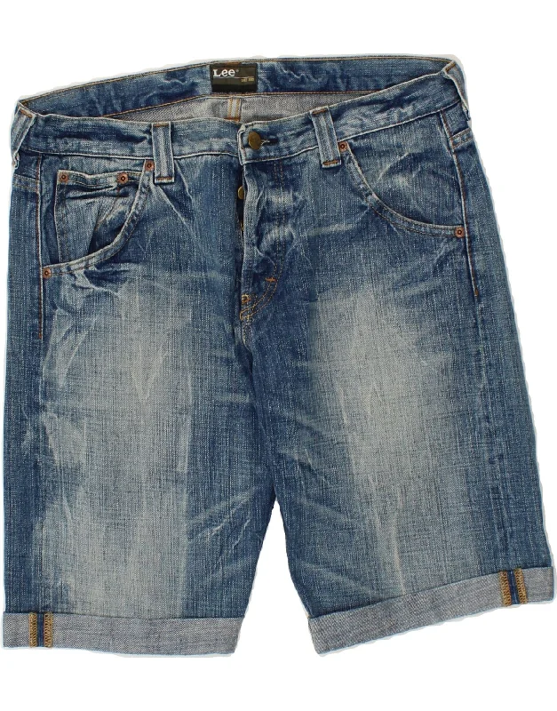 LEE Mens Denim Shorts W33 Medium  Blue Cotton