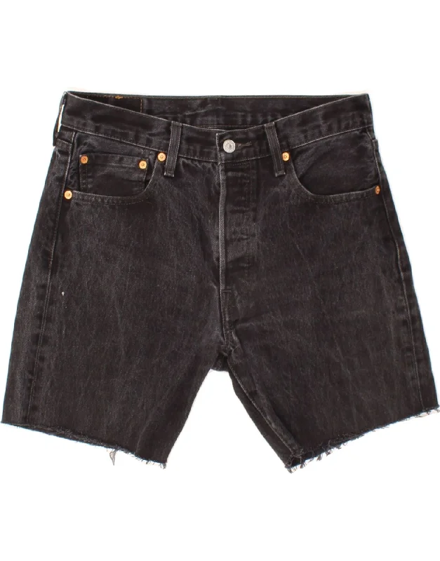 LEVI'S Mens 501 Denim Shorts W32 Medium Black Cotton