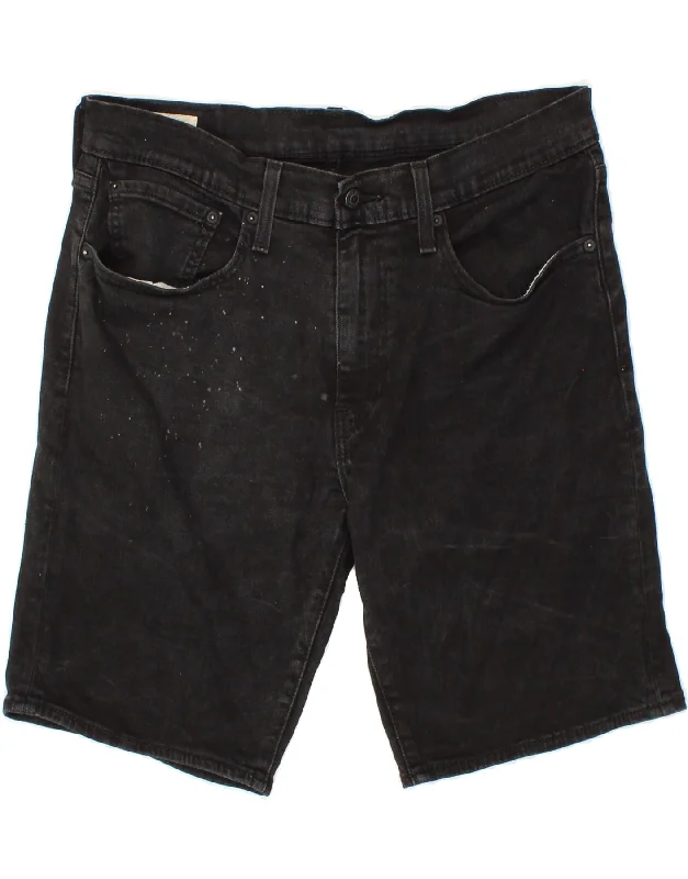 LEVI'S Mens 501 Denim Shorts W34 Large  Black Cotton