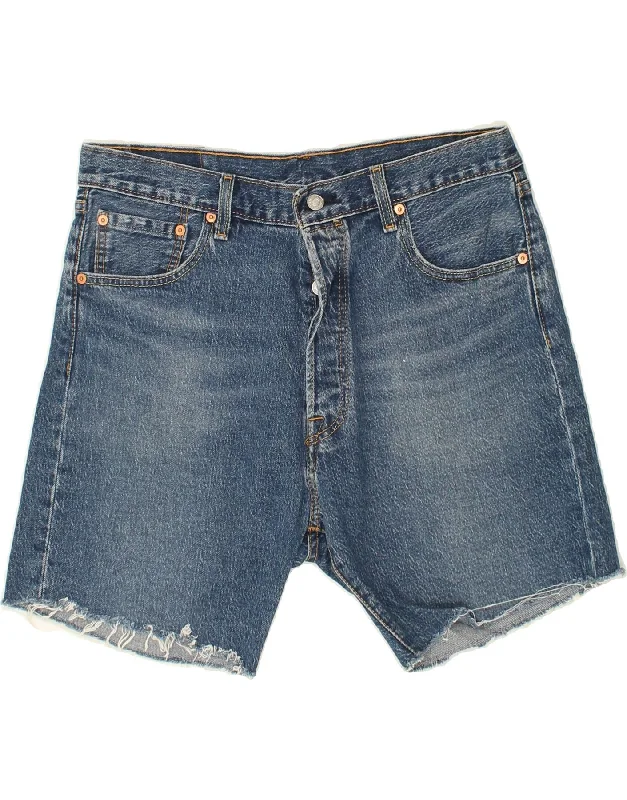 LEVI'S Mens 501 Denim Shorts W34 Large Blue Cotton