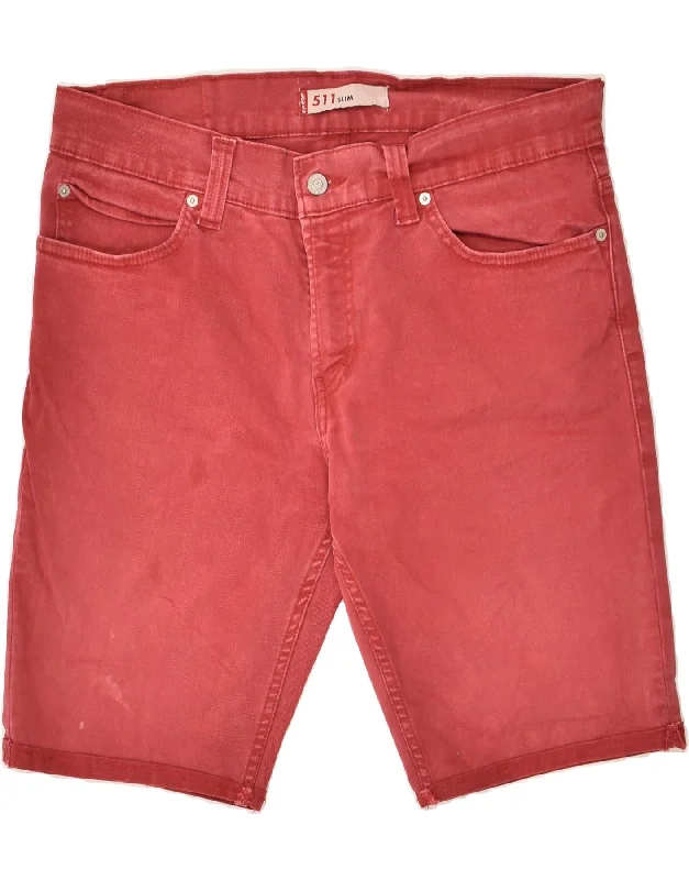 LEVI'S Mens 511 Casual Shorts W36 Large Red Cotton