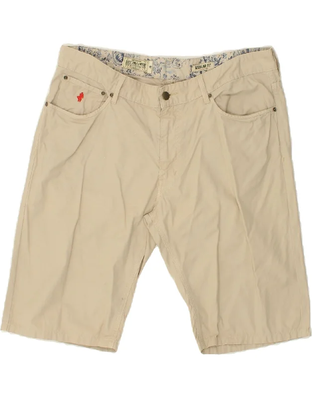 MARLBORO CLASSICS Mens Regular Fit Casual Shorts W38  XL Beige Cotton