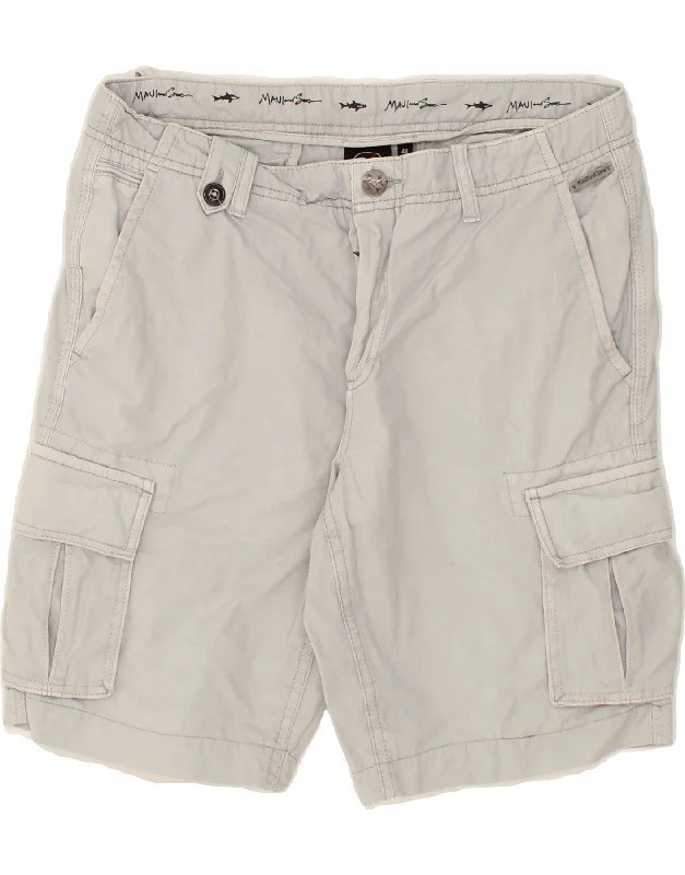 MAUI AND SONS Mens Cargo Shorts IT 48 Medium W32  Grey Cotton