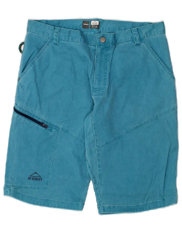 MCKINLEY Mens Cargo Shorts W30 Medium Blue Cotton