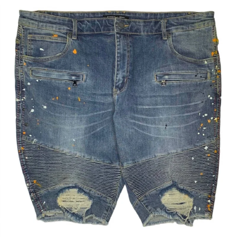 Men's Acrylic Denim Short In Dark Wash