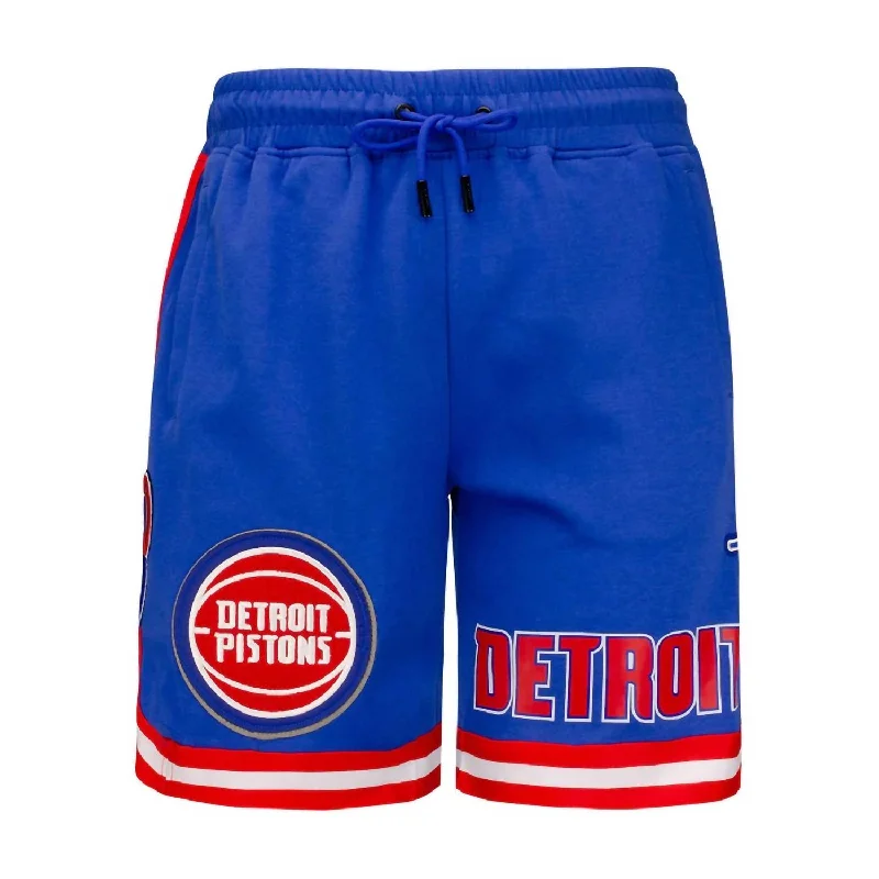 Men's Detroit Pistons Chenille Short In Royal Blue