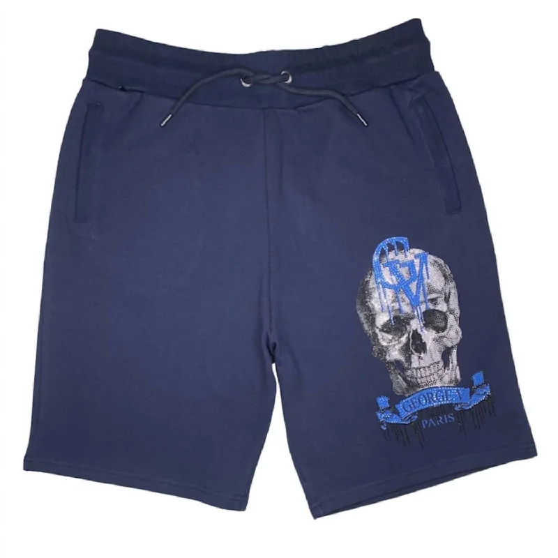 Men's Logo Skull Short In Navy