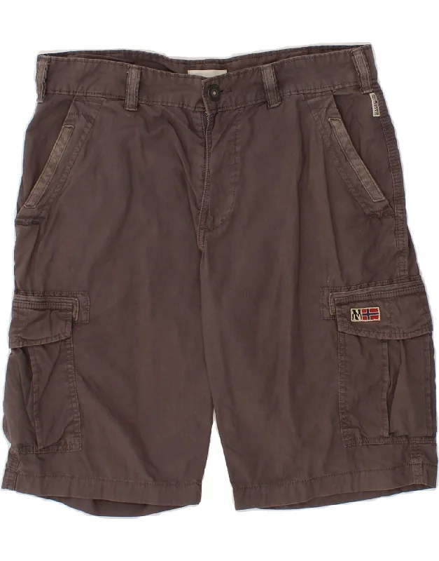 NAPAPIJRI Mens Cargo Shorts W32 Medium  Grey Cotton