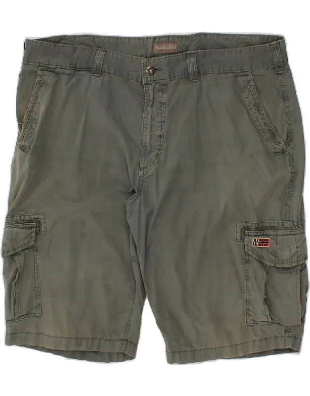 NAPAPIJRI Mens Cargo Shorts W40 XL Khaki Cotton