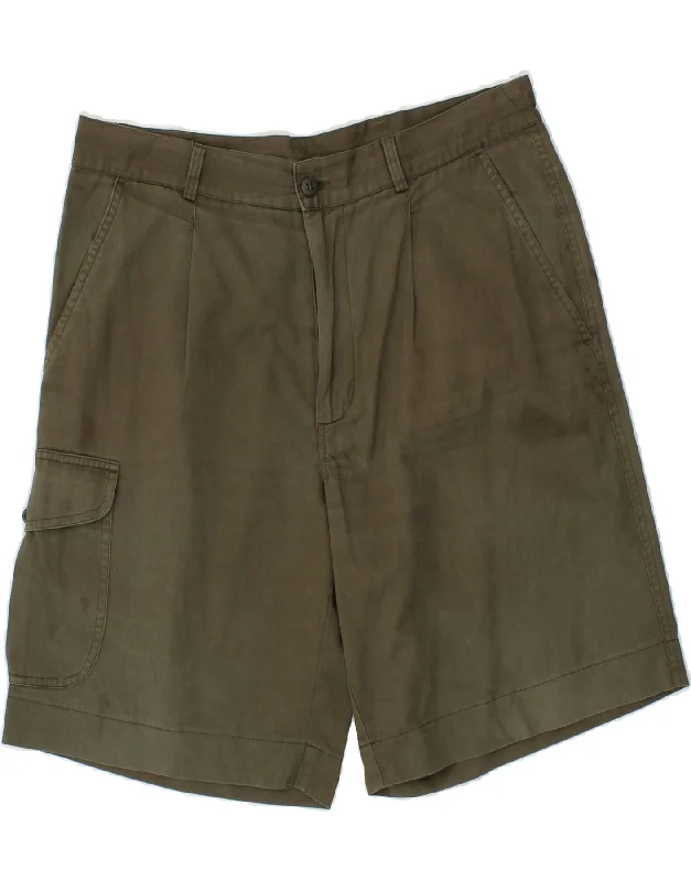 NAVIGARE Mens Pegged Cargo Shorts IT 52 XL W32  Khaki Cotton