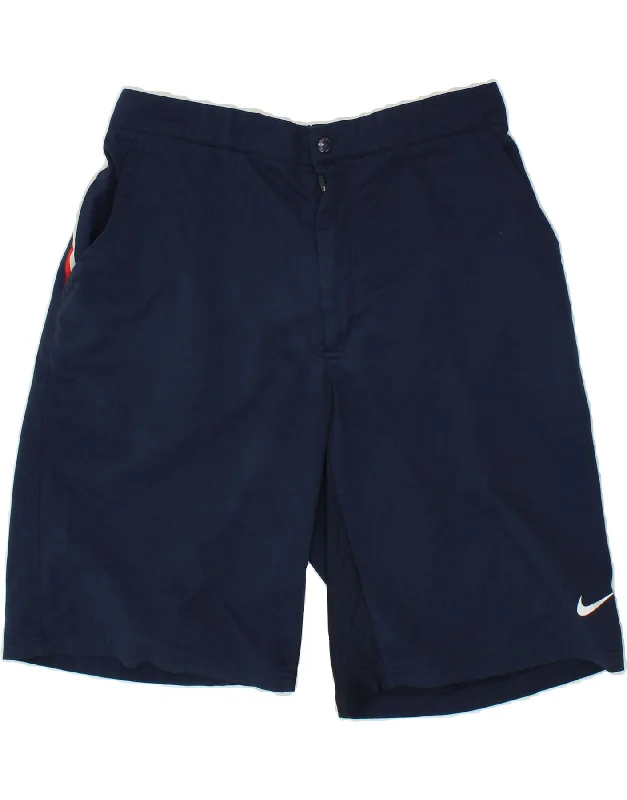 NIKE Mens Dri Fit Casual Shorts Large W34  Navy Blue Polyester