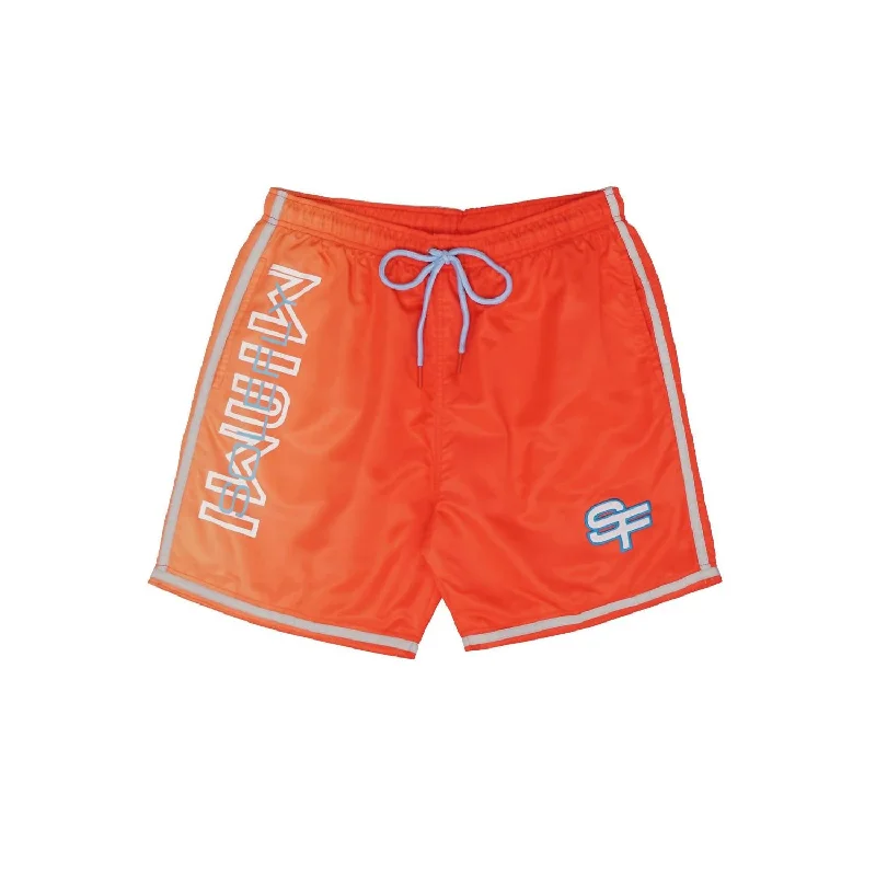 Nylon Mesh Shorts In Orange