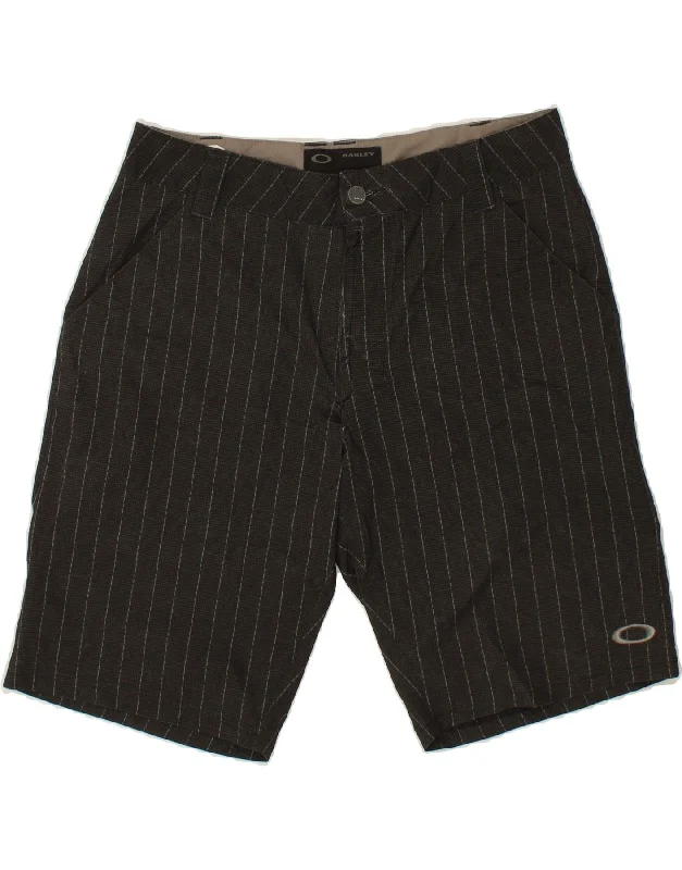 OAKLEY Mens Chino Shorts W30  Medium Grey Striped Polyester