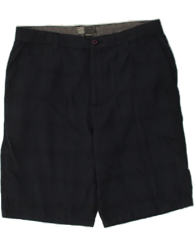 O'NEILL Mens Chino Shorts W33 Medium  Navy Blue Check Polyester