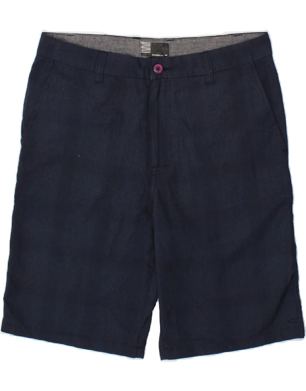 O'NEILL Mens Chino Shorts W34 Large Navy Blue Check Polyester