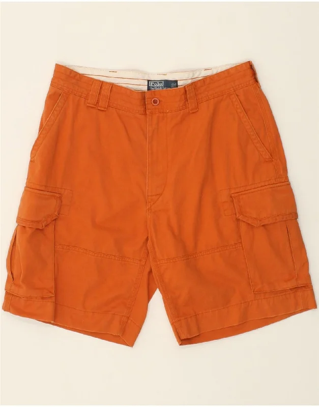 POLO RALPH LAUREN Mens Cargo Shorts W36 Large Orange Cotton