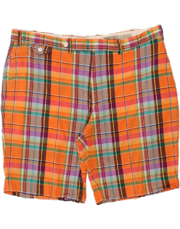 RALPH LAUREN Mens Chino Shorts W40 XL Orange Check Cotton