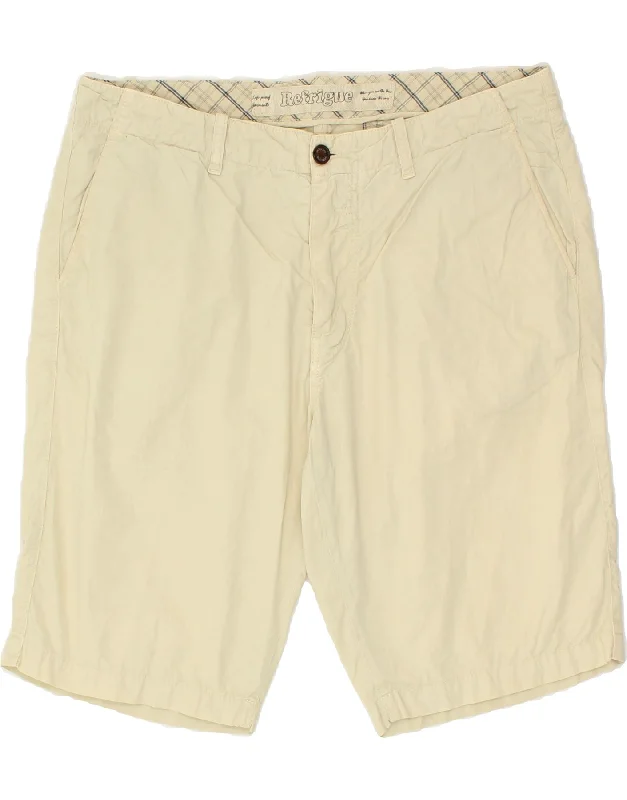 REFRIGUE Mens Chino Shorts IT 54 2XL W36  Beige Cotton