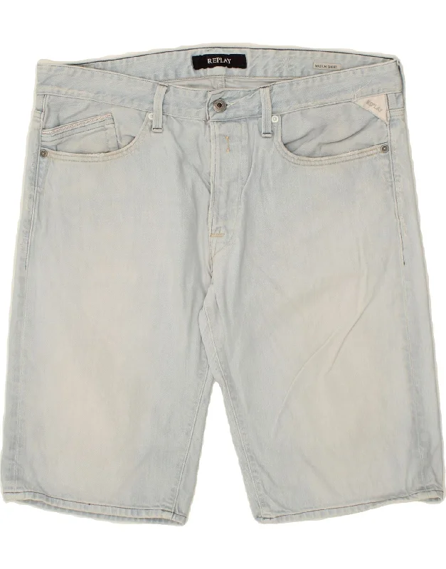 REPLAY Mens Waitom Denim Shorts W36 Large Blue